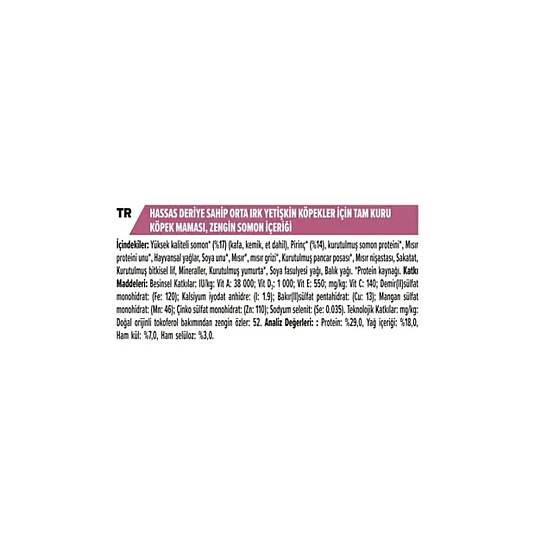Pro Plan Sensitive Skin Somonlu Orta Irk Yetişkin Köpek Maması 14 kg - 5