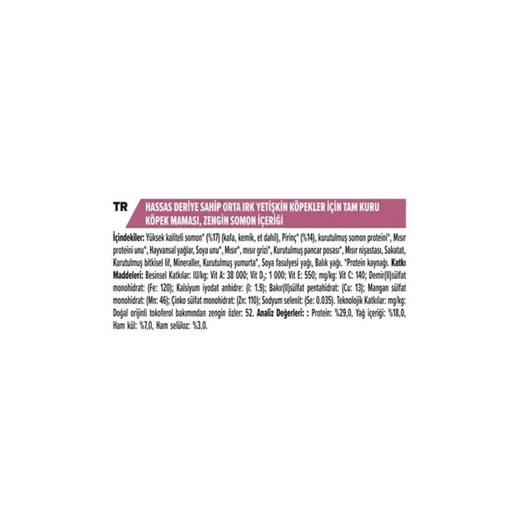Pro Plan Sensitive Skin Somonlu Orta Irk Yetişkin Köpek Maması 14 kg - 5